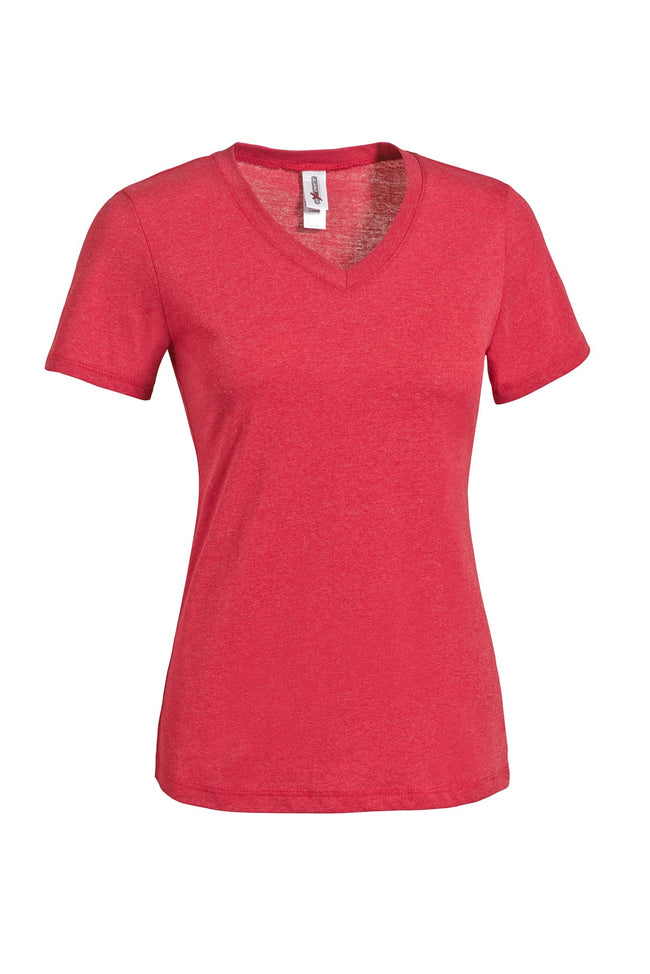 Natural Feel Jersey V-Neck in red #red