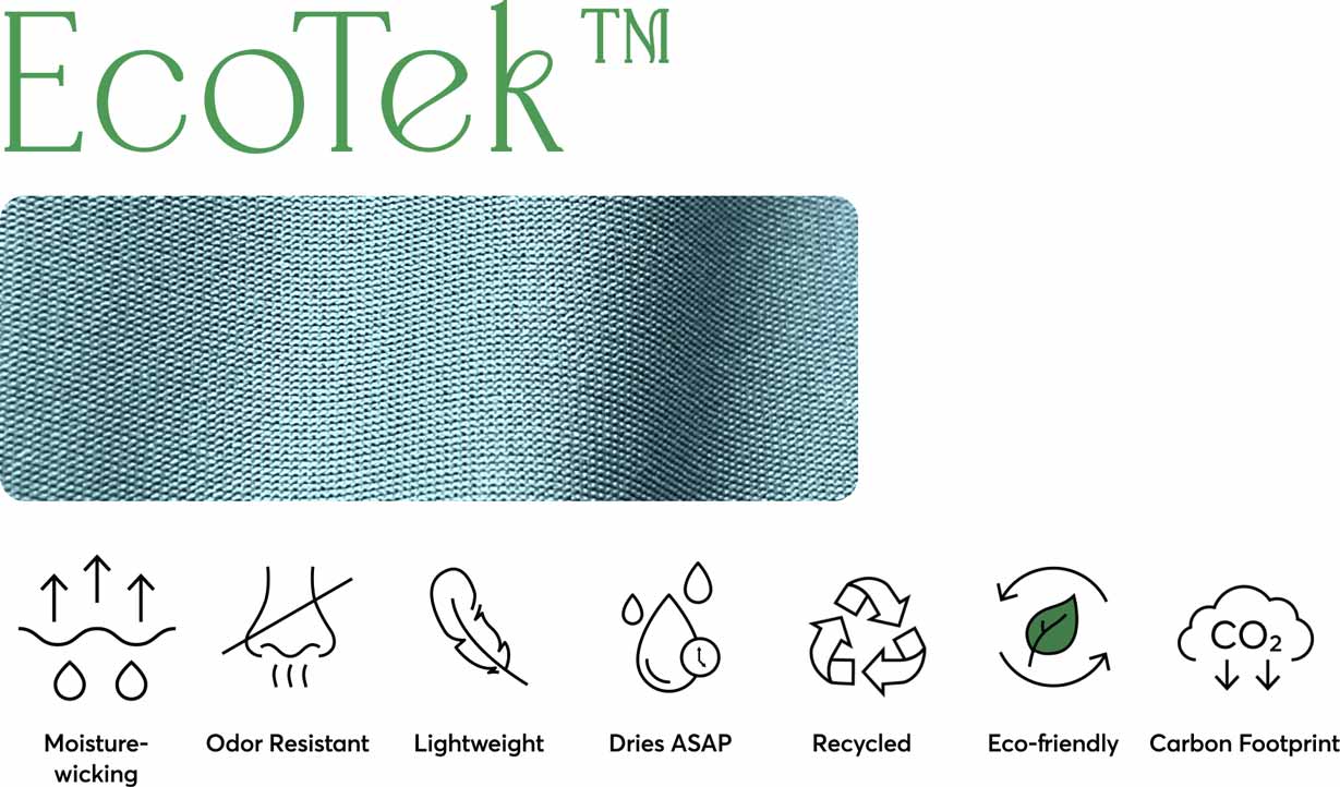 EcoTek Endurance Sweat Wicking Quick Dry Fabric Technology