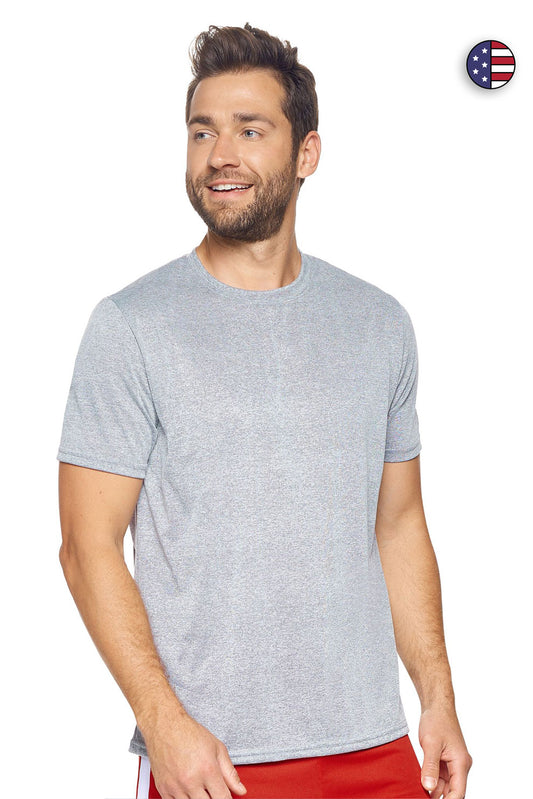 Expert Brand Wholesale Men's Natural Heather Active Lifestyle Tee Made in USA AT801#heather-gray