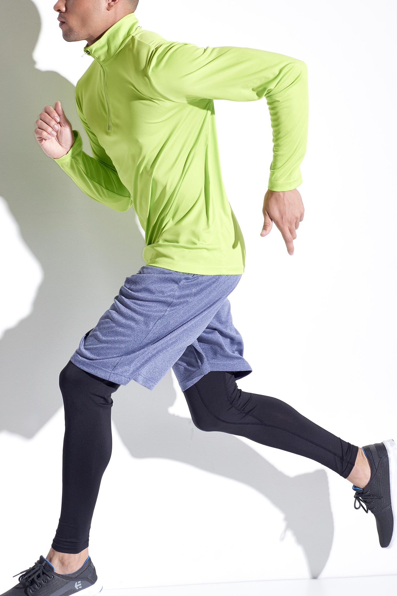 Expert Brand Wholesale Men's Running Tights in Black Image 2#black
