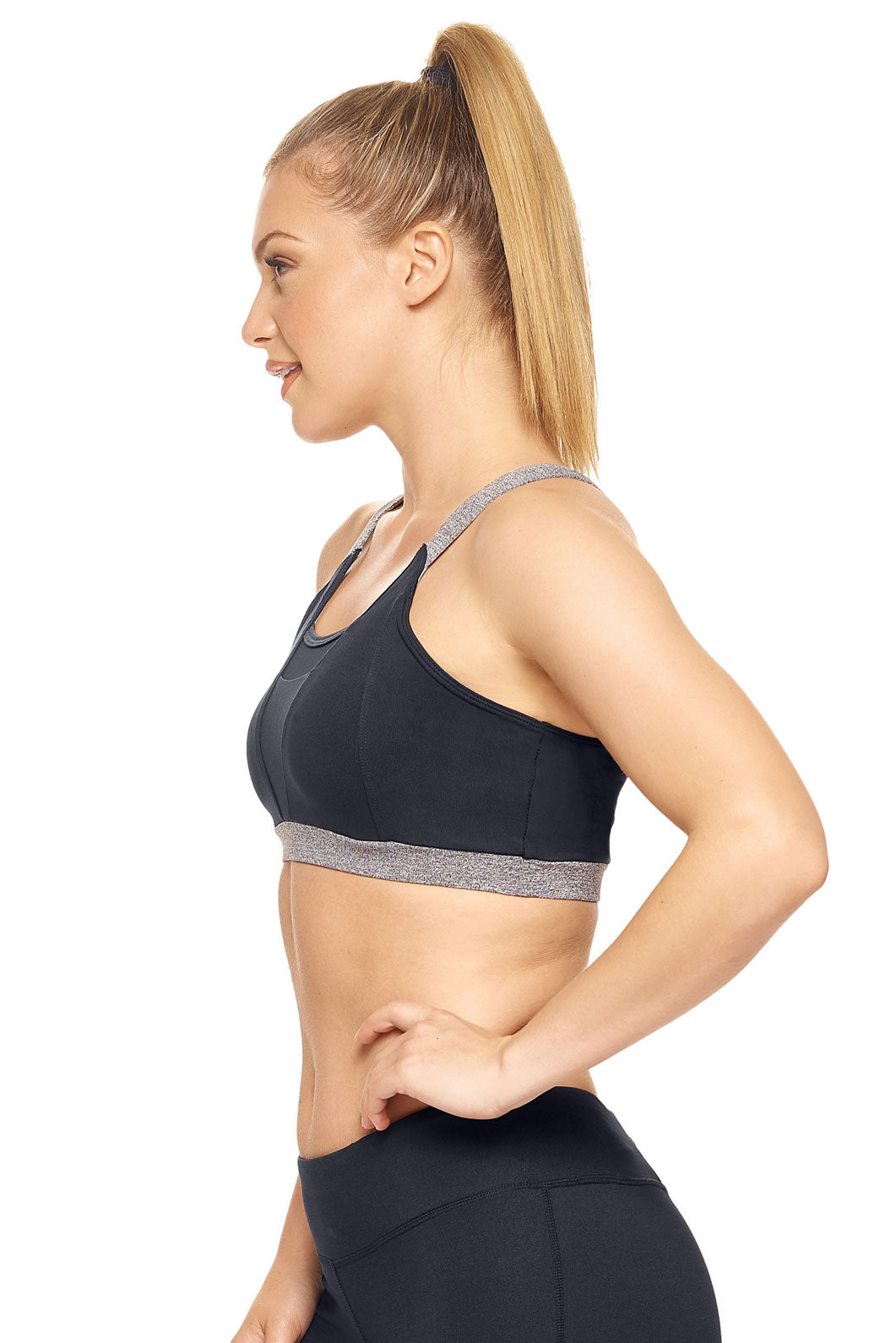 AQ282 Airstretch™ Calypso Mesh Sports Bra - Expert Brand#black-heather-charcoal