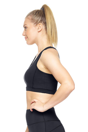 Expert Brand Wholesale Airstretch™ KOA Racerback Sports Bra in Black image 2#black