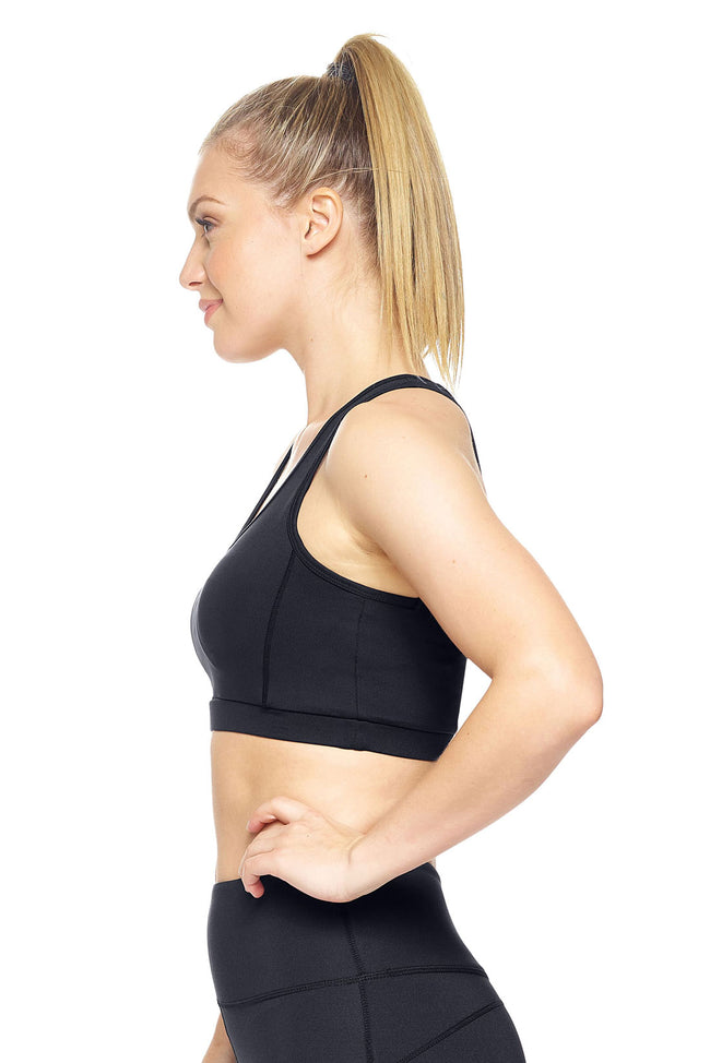 Expert Brand Wholesale Airstretch™ KOA Racerback Sports Bra in Black image 2#black