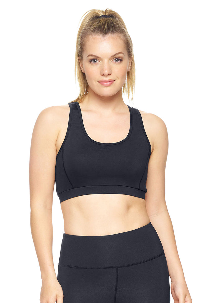 Expert Brand Wholesale Airstretch™ KOA Racerback Sports Bra in Black#black