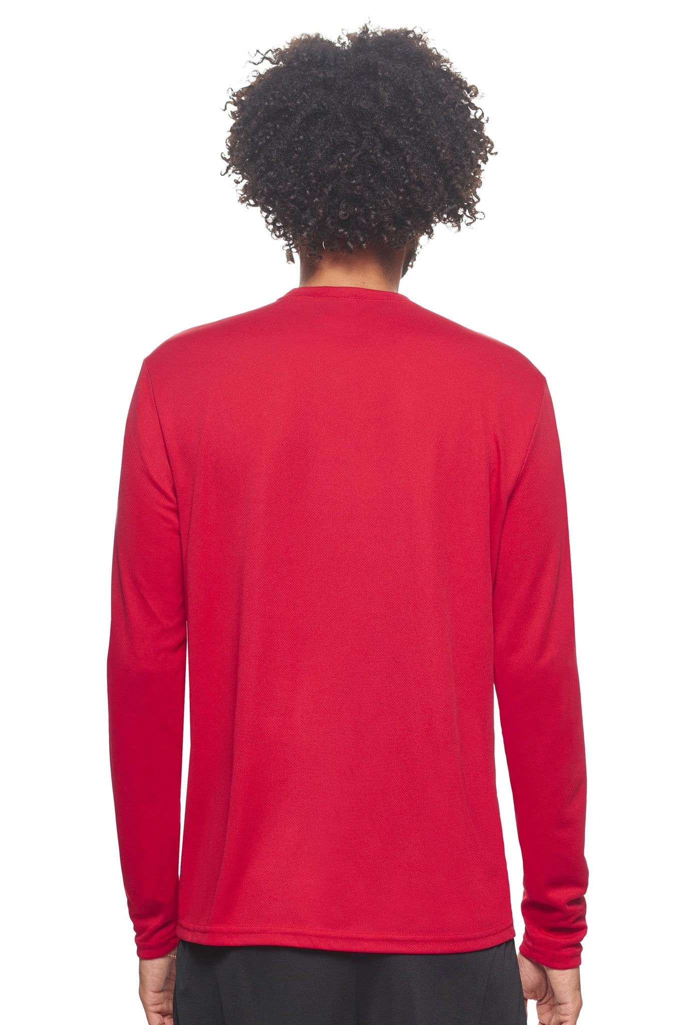 Expert Brand Wholesale Men's Oxymesh Performance Long Sleeve Tec Tee Made in USA AJ901D Red Image 3#true-red