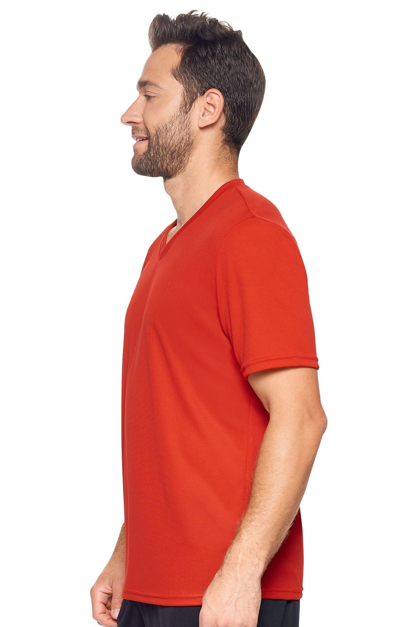 AJ802🇺🇸 Oxymesh™ V-Neck Tec Tee - Expert Brand #true-red