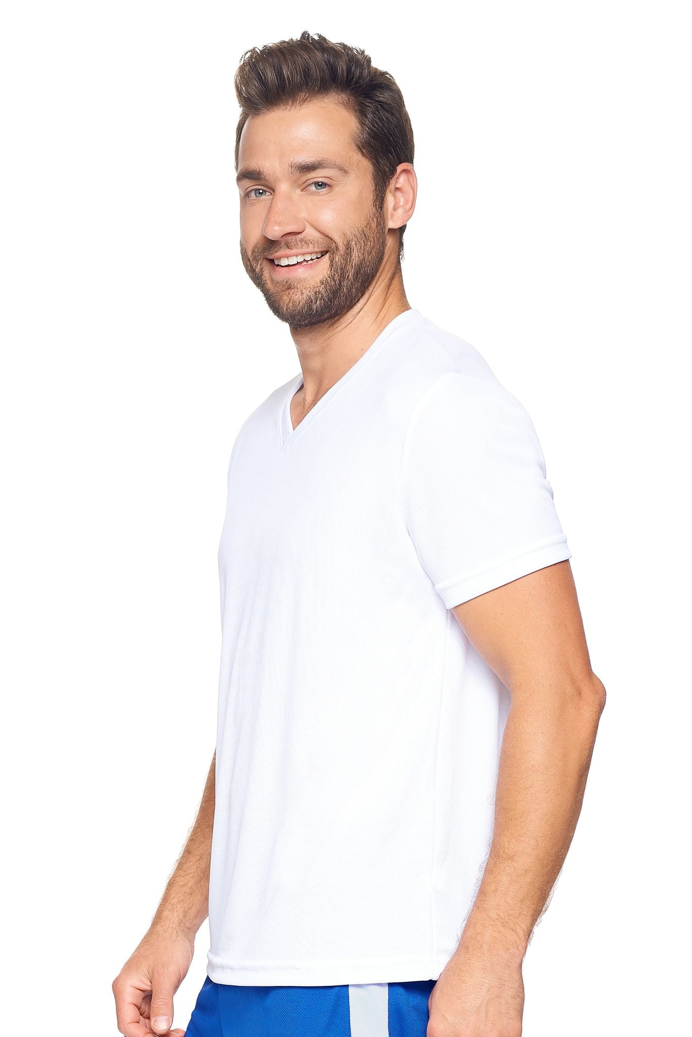 AJ802🇺🇸 Oxymesh™ V-Neck Tec Tee - Expert Brand #WHITE