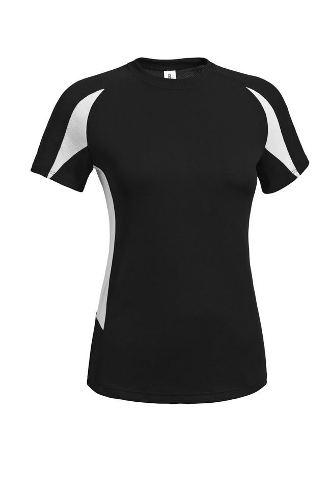 Expert Brand Wholesale Blanks Made in USA Women's Active Tee Oxymesh Crossroads Tee black#black