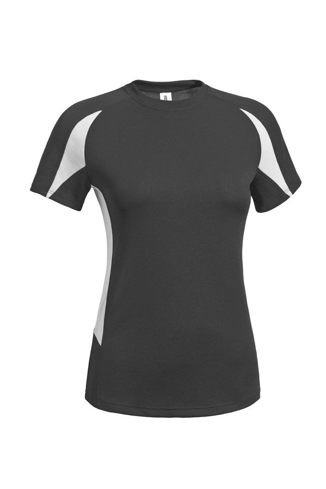 Expert Brand Wholesale Blanks Made in USA Women's Active Tee Oxymesh Crossroads Tee graphite#graphite