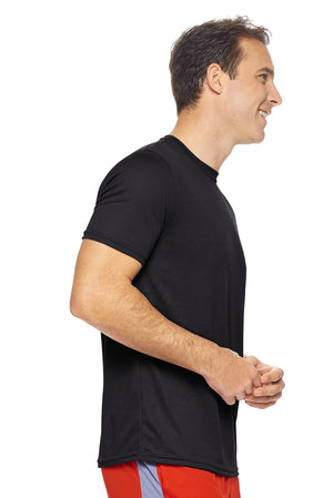 Expert Brand Wholesale Men's Oxymesh Tec Tee Performance Fitness Running Shirt in Black Image 2#black