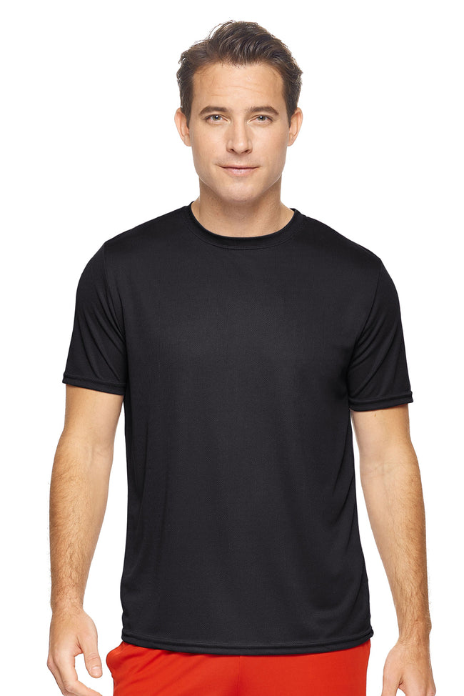 Expert Brand Wholesale Men's Oxymesh Tec Tee Performance Fitness Running Shirt in Black#black