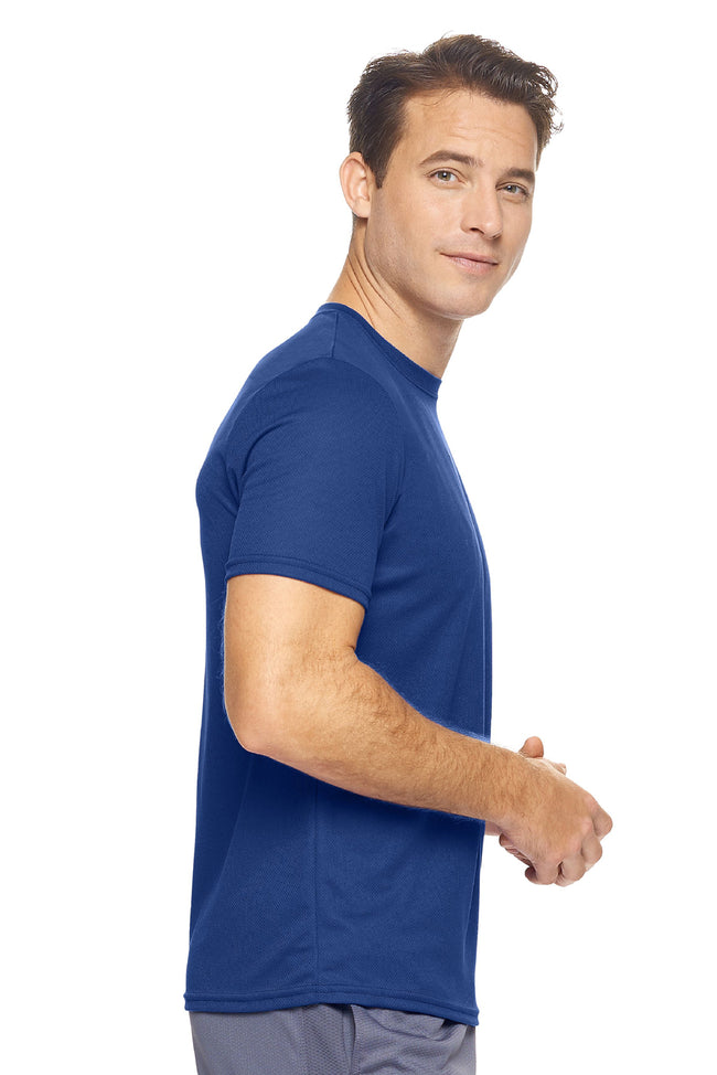 Expert Brand Wholesale Men's Oxymesh Tec Tee Performance Fitness Running Shirt in Navy Image 2#navy