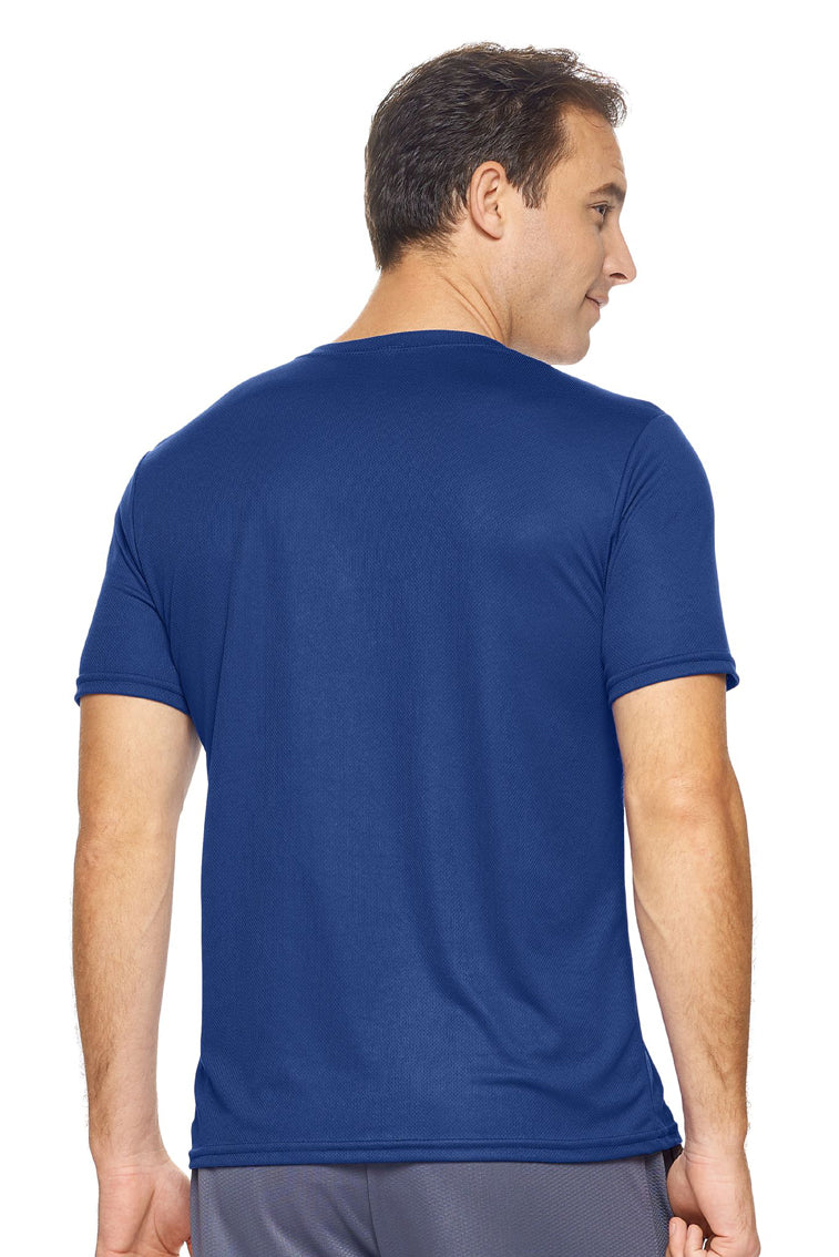 Expert Brand Wholesale Men's Oxymesh Tec Tee Performance Fitness Running Shirt in Navy Image 3#navy
