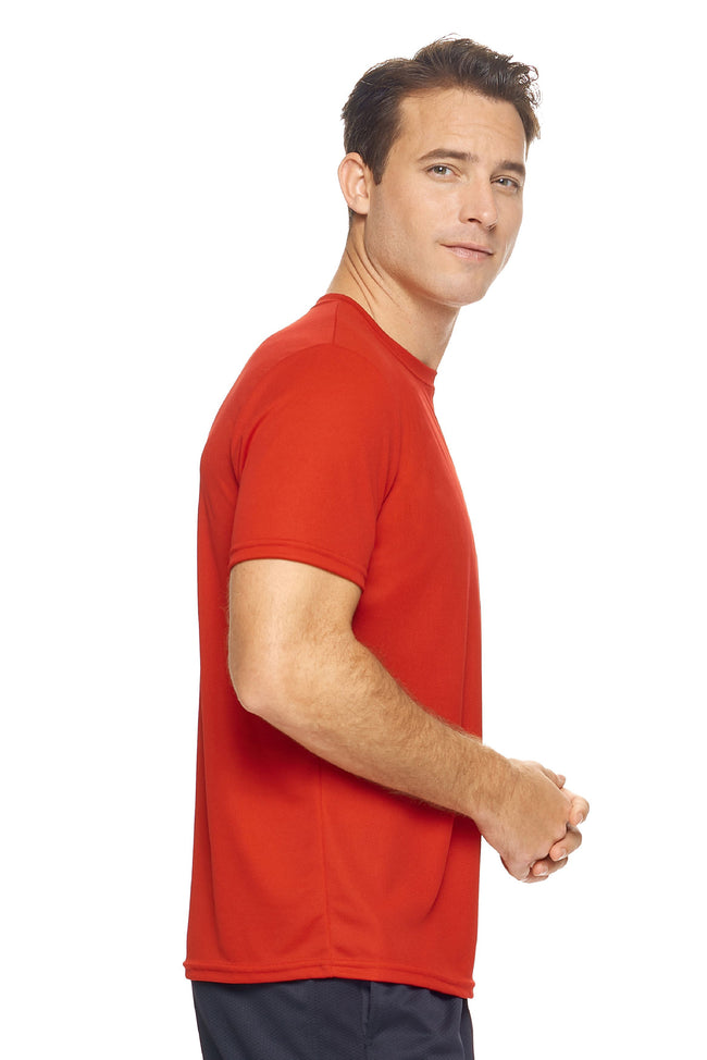 Expert Brand Wholesale Men's Oxymesh Tec Tee Performance Fitness Running Shirt in True Red Image 2#red