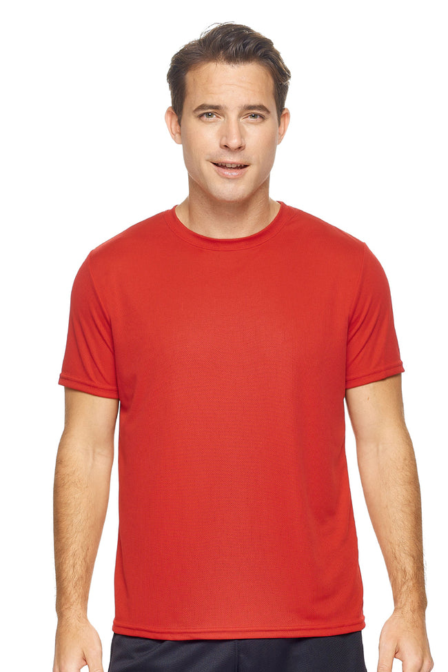 Expert Brand Wholesale Men's Oxymesh Tec Tee Performance Fitness Running Shirt in Red#red