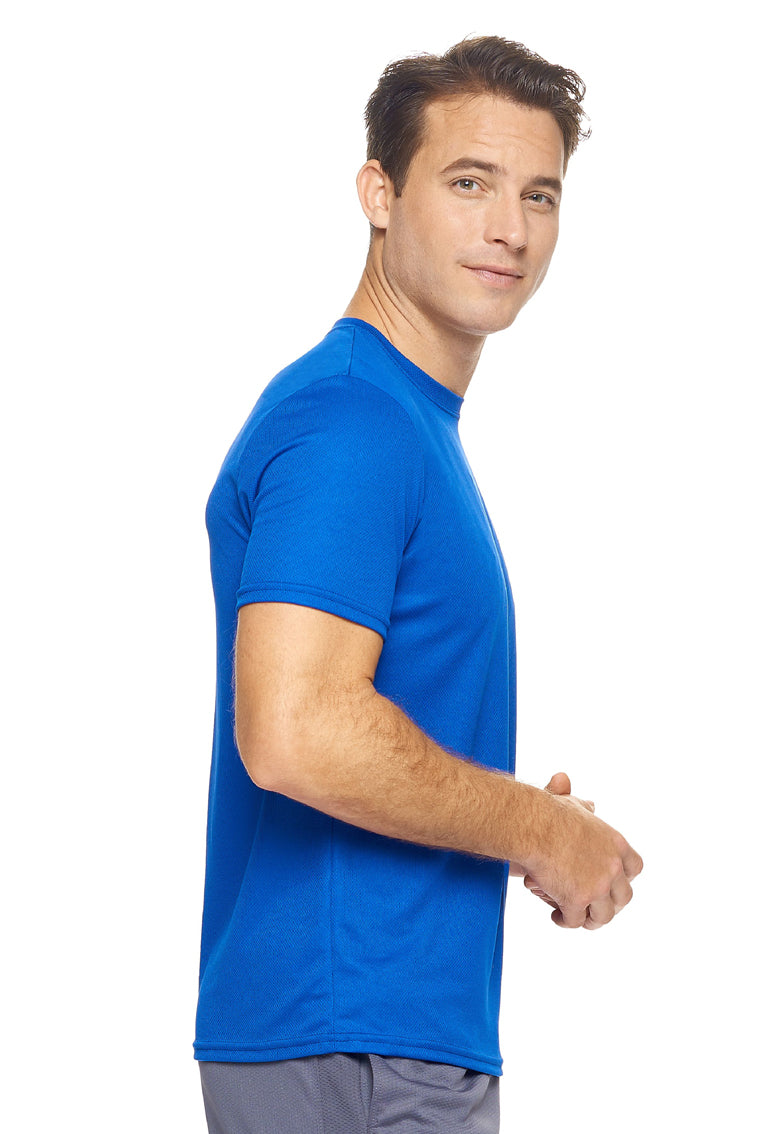Expert Brand Wholesale Men's Oxymesh Tec Tee Performance Fitness Running Shirt in Royal Image 2#royal-blue