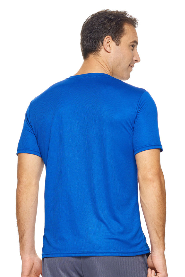 Expert Brand Wholesale Men's Oxymesh Tec Tee Performance Fitness Running Shirt in Royal Image 3#royal-blue