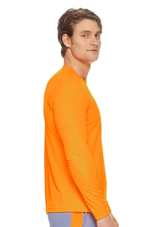 Expert Brand Wholesale Made in USA Activewear Performance Long Sleeve Expert Tee DriMax™ Crewneck 2#safety-orange