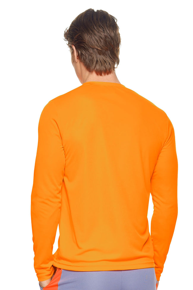 Expert Brand Wholesale Made in USA Activewear Performance Long Sleeve Expert Tee DriMax™ Crewneck 3#safety-orange