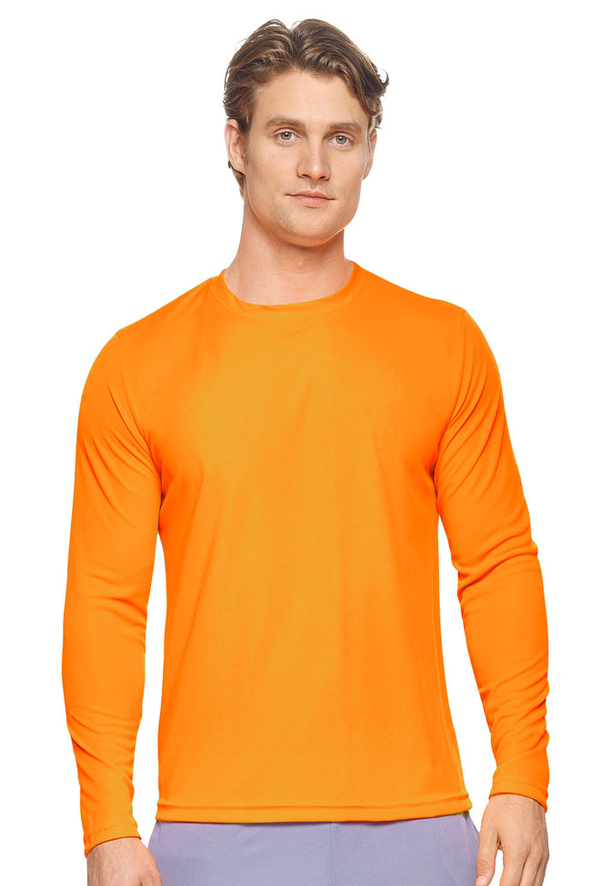 Expert Brand Wholesale Made in USA Activewear Performance Long Sleeve Expert Tee DriMax™ Crewneck#safety-orange