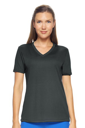 Expert Brand Women's Oxymesh™ V-Neck Tec Tee in graphite#graphite