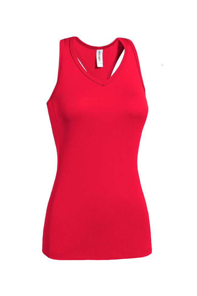 Expert Brand Wholesale Made in USA Blank women's racerback tank workout Pk Max red#red