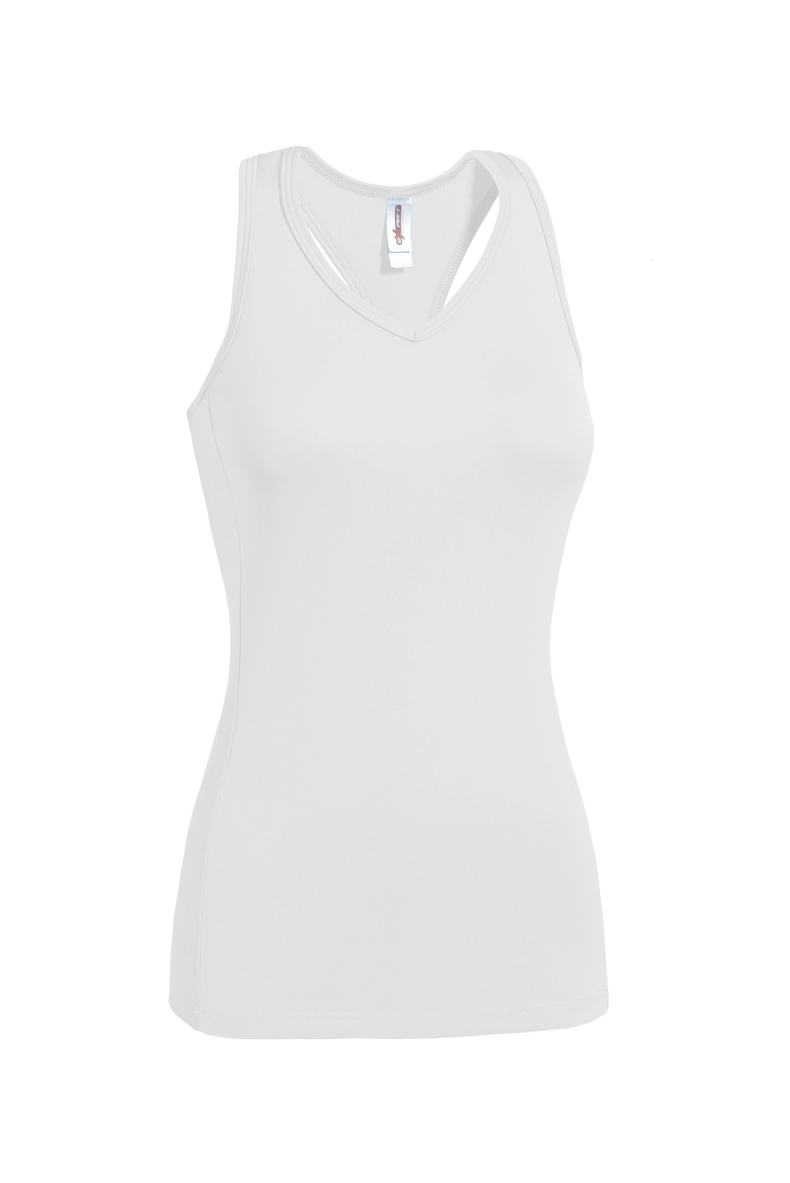 Expert Brand Wholesale Women's DriMax Workout Tech Racerback Tank Made in USA white #white