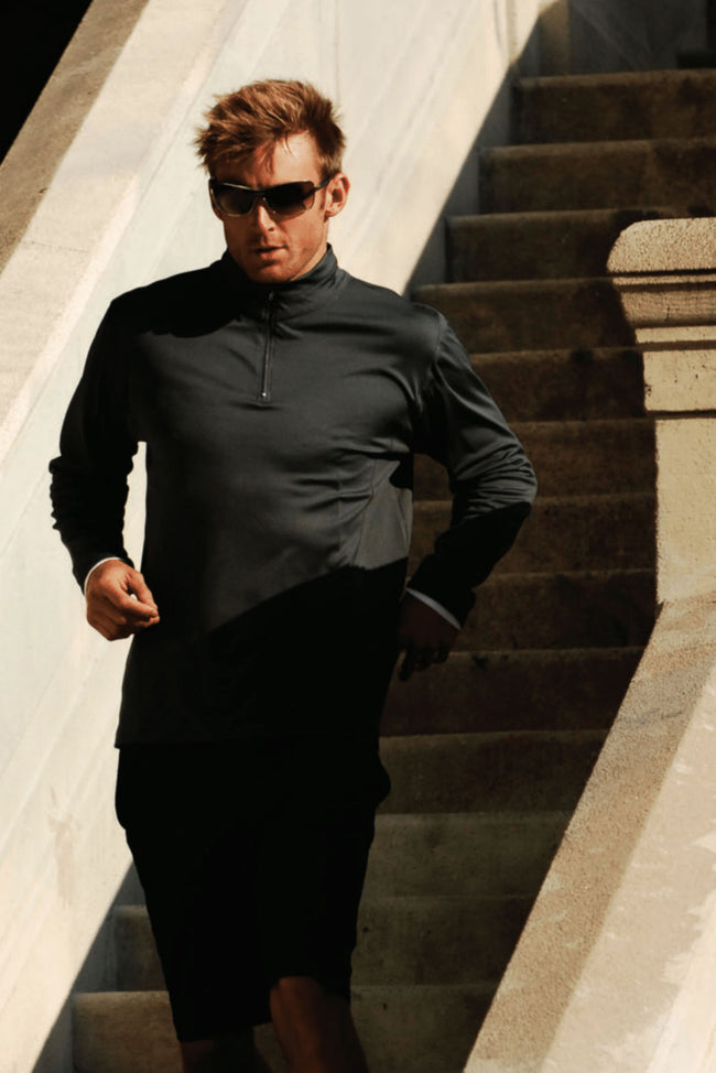 AU905🇺🇸 1/4 Zip Pullover Track Training Top - Expert Brand#black