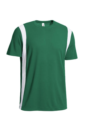 Expert Brand Wholesale Blanks Made in USA Men's Colorblock Weekend Active Tee Oxymesh Forest Green#forest-green
