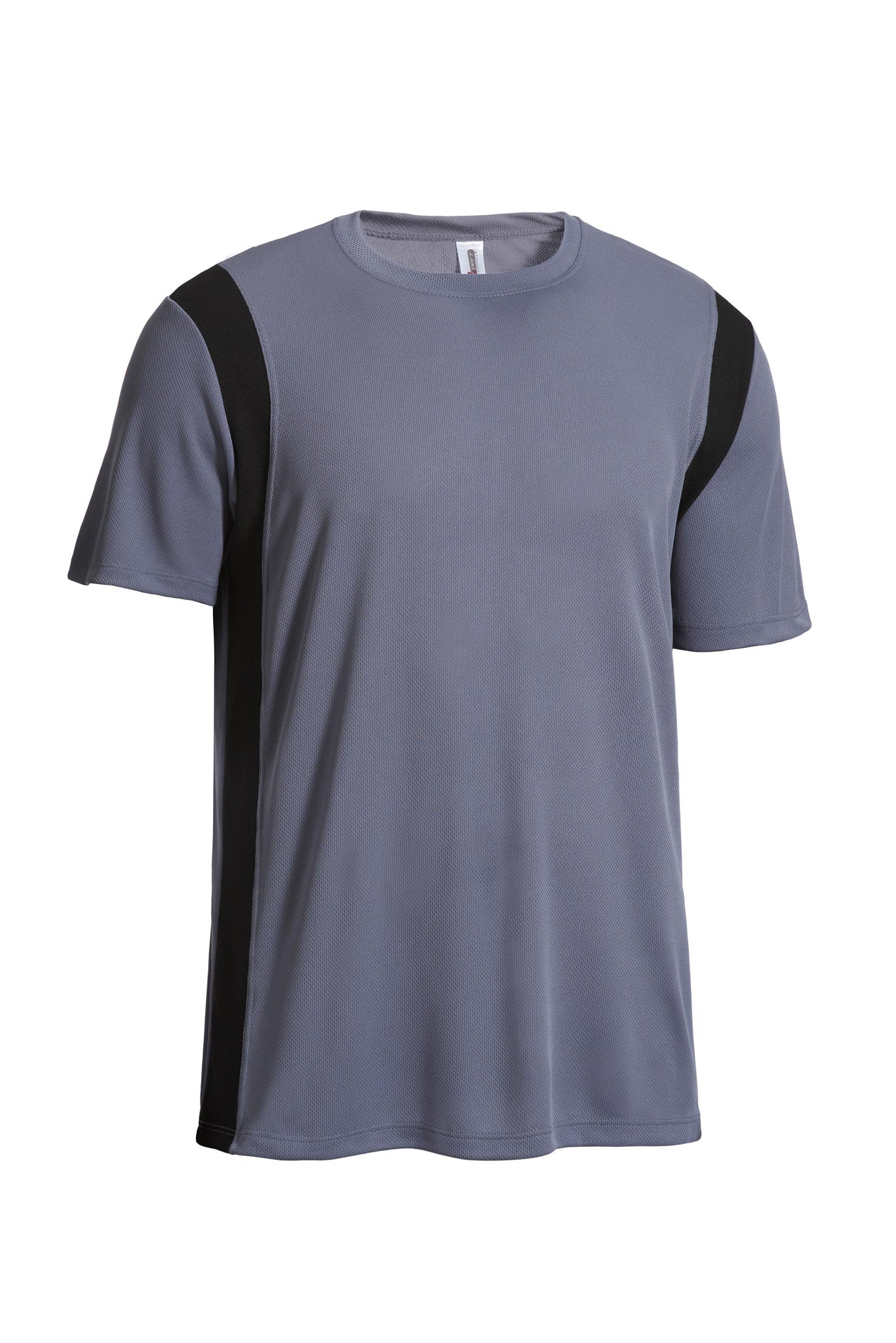 Expert Brand Wholesale Blanks Made in USA Men's Colorblock Weekend Active Tee Oxymesh Steel#steel