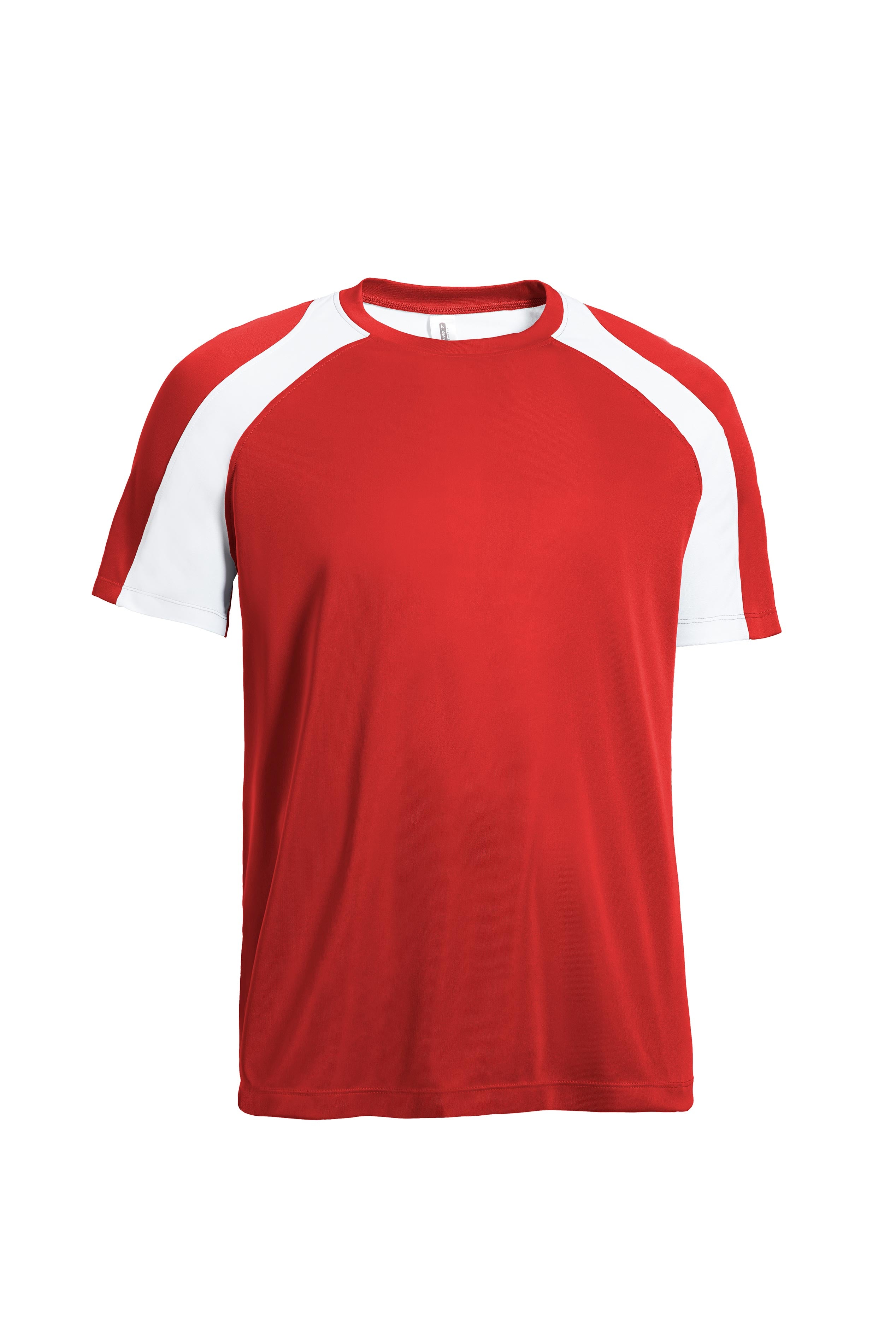 AI832 DriMax™ Freefall Raglan Colorblock Tee in red by Expert Brand Wholesale #red