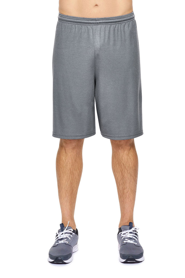 Expert Brand Wholesale Men's Made in USA Oxymesh Training Shorts in Steel image 2#steel