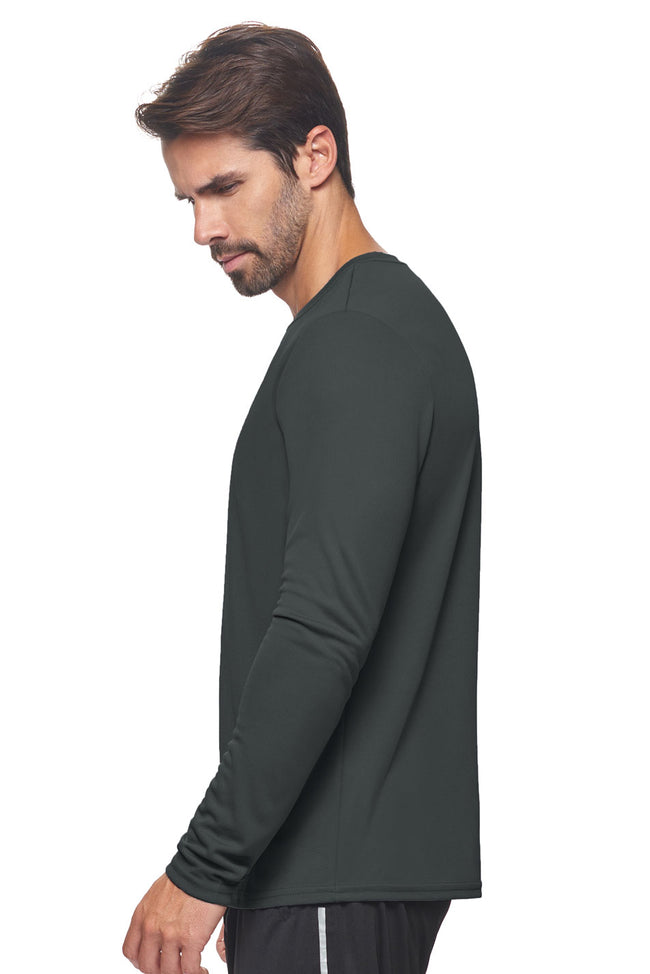 Expert Brand Wholesale Blank Made in USA Men's Long Sleeve Performance Fitness Running Tee Oxymesh™ Tec in graphite image 2#graphite
