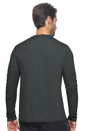 Expert Brand Wholesale Men's Oxymesh Performance Long Sleeve Tec Tee Made in USA AJ901D graphite image 3#graphite-gray