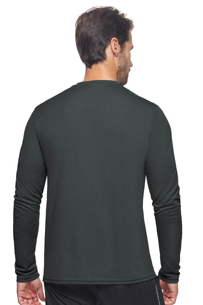 Expert Brand Wholesale Blank Made in USA Men's Long Sleeve Performance Fitness Running Tee Oxymesh™ Tec in graphite image 3#graphite
