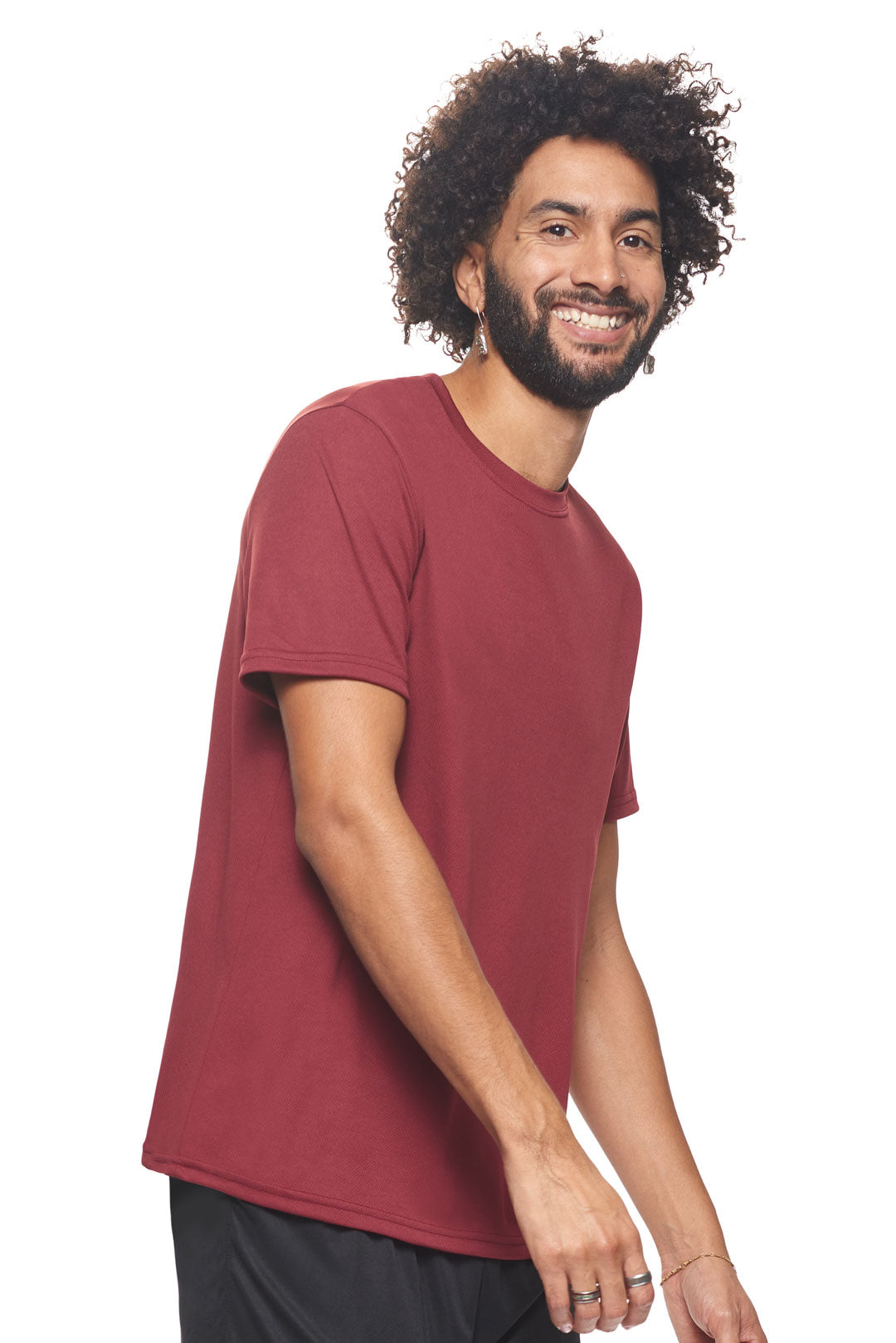 Expert Brand Wholesale Men's Oxymesh Performance Tee Made in USA Cardinal Red Image 2 #cardinal-red