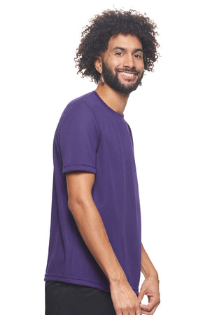 Expert Brand Wholesale Made in USA Men's Unisex Oxymesh Crewneck Tec Tee in Dark Purple image 2#dark-purple