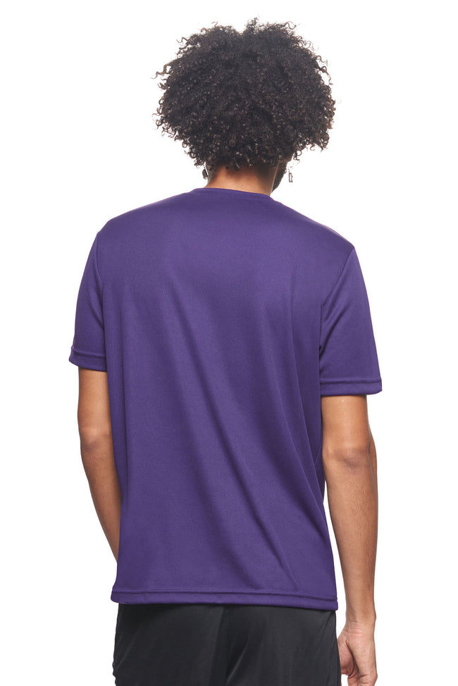 Expert Brand Wholesale Made in USA Men's Unisex Oxymesh Crewneck Tec Tee in Dark Purple image 3#dark-purple