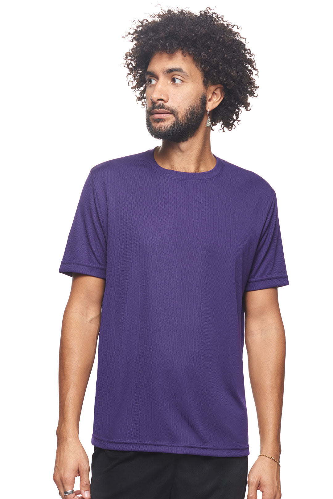Expert Brand Wholesale Made in USA Men's Unisex Oxymesh Crewneck Tec Tee in Dark Purple#dark-purple