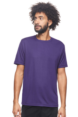 Expert Brand Wholesale Made in USA Men's Unisex Oxymesh Crewneck Tec Tee in Dark Purple#dark-purple
