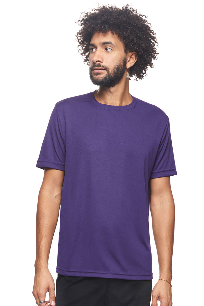 Expert Brand Wholesale Made in USA Men's Unisex Oxymesh Crewneck Tec Tee in Dark Purple#dark-purple
