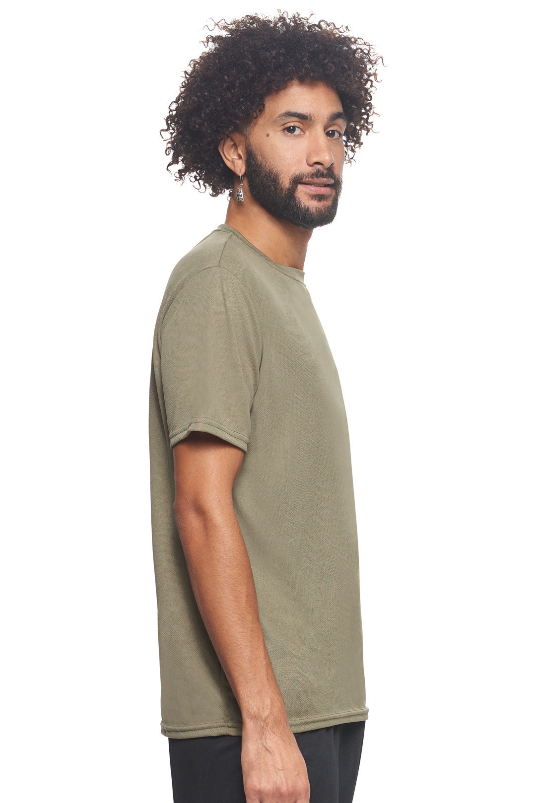 Expert Brand Wholesale Made in USA Men's Unisex Oxymesh Crewneck Tec Tee in Tan Image 2#tan