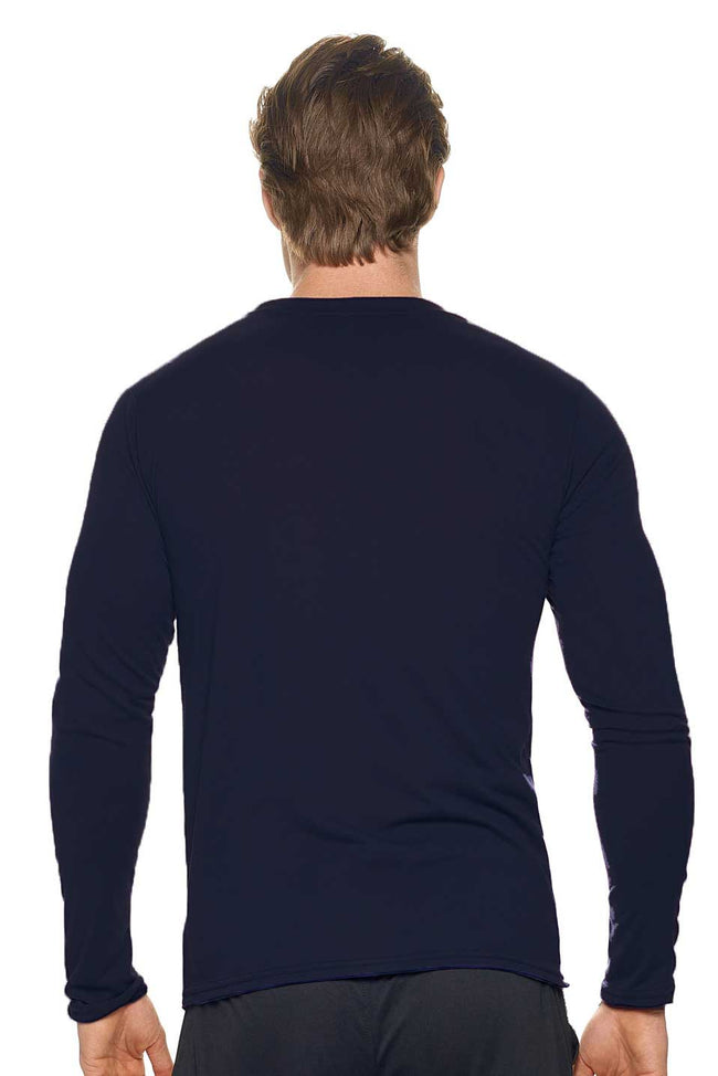 Expert Brand Wholesale Men's In the Field Outdoors Long Sleeve Tee Made in USA PT808 Army Blue Image 3#army-blue