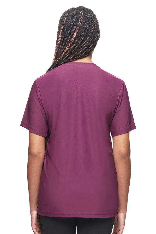 Expert Brand Wholesale Made in USA Recycled Polyester REPREVE Performance Tee Unisex Merlot Image 6#merlot