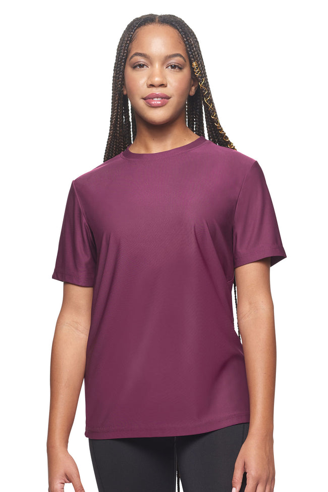 Expert Brand Wholesale Made in USA Recycled Polyester REPREVE Performance Tee Unisex Merlot#merlot