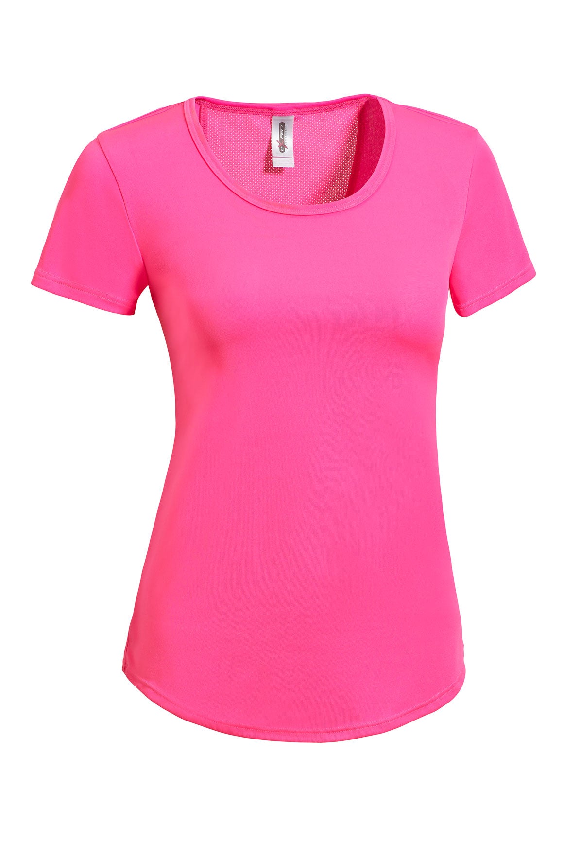Expert Brand Wholesale Made in USA Women's Angel Mesh Cinch Tee AI233 in Hot Pink#hot-pink