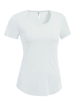 Expert Brand Wholesale Made in USA Women's Angel Mesh Cinch Tee AI233 in Black Image 2#black