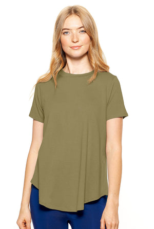 Expert Brand Wholesale Made in USA Women's Fashion Top Tee Hemp Cotton HC286 in Aloe#aloe