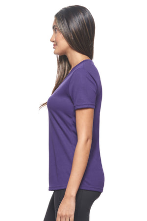AJ202D🇺🇸 Oxymesh™ V-Neck Tec Tee - Expert Brand #DARK PURPLE