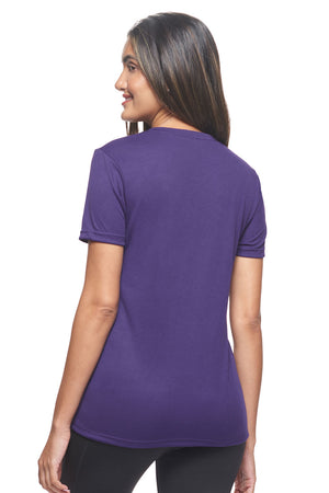 AJ202D🇺🇸 Oxymesh™ V-Neck Tec Tee - Expert Brand #DARK PURPLE